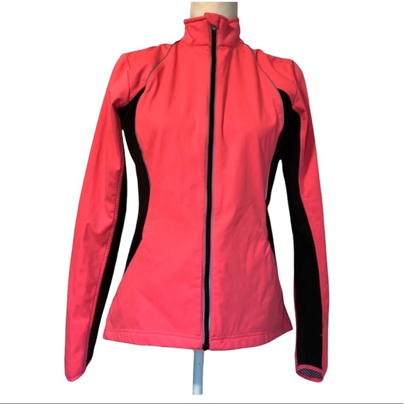 REEBOK Fitted Pink & Black Soft Shell Jacket - Picture 6 of 11